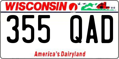 WI license plate 355QAD
