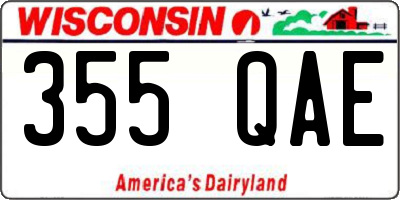 WI license plate 355QAE