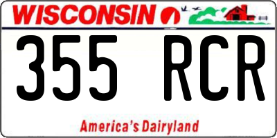 WI license plate 355RCR