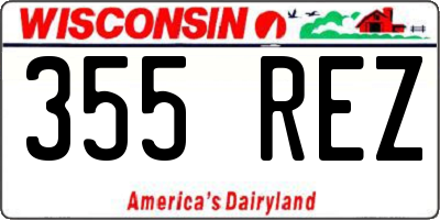 WI license plate 355REZ