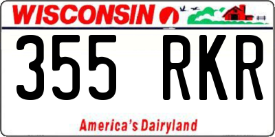 WI license plate 355RKR