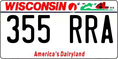 WI license plate 355RRA