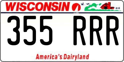 WI license plate 355RRR