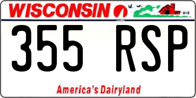 WI license plate 355RSP