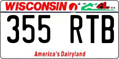 WI license plate 355RTB