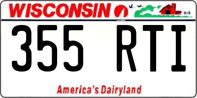 WI license plate 355RTI