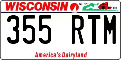 WI license plate 355RTM