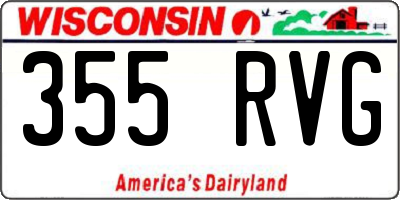 WI license plate 355RVG