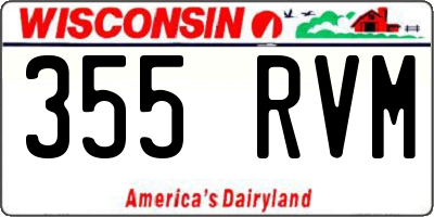 WI license plate 355RVM
