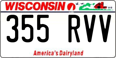 WI license plate 355RVV