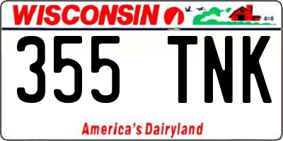 WI license plate 355TNK
