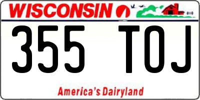 WI license plate 355TOJ