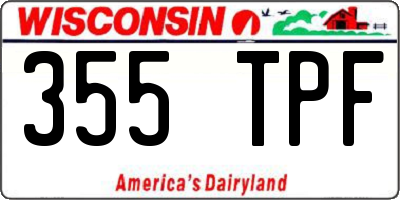 WI license plate 355TPF