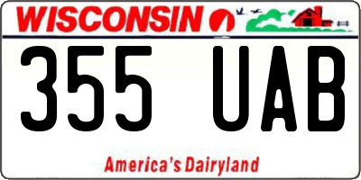 WI license plate 355UAB