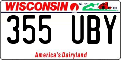WI license plate 355UBY