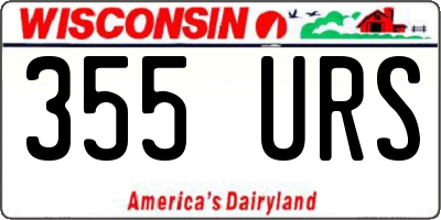 WI license plate 355URS
