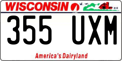 WI license plate 355UXM