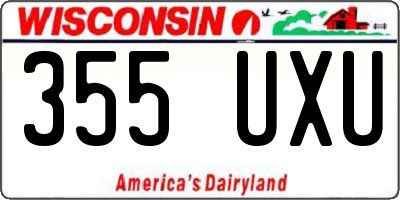 WI license plate 355UXU