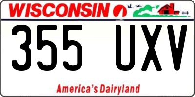WI license plate 355UXV