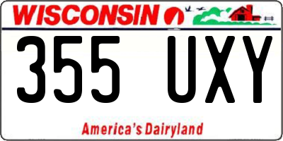 WI license plate 355UXY