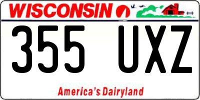 WI license plate 355UXZ