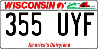 WI license plate 355UYF