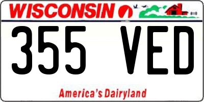 WI license plate 355VED