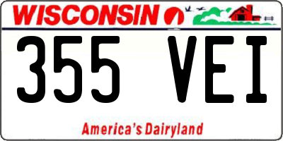 WI license plate 355VEI