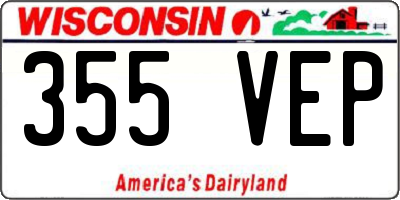 WI license plate 355VEP