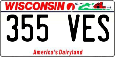 WI license plate 355VES