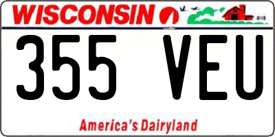 WI license plate 355VEU