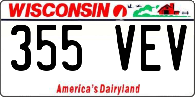 WI license plate 355VEV