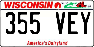 WI license plate 355VEY