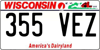 WI license plate 355VEZ
