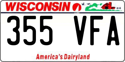 WI license plate 355VFA