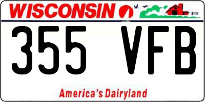 WI license plate 355VFB