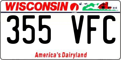 WI license plate 355VFC