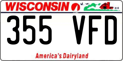 WI license plate 355VFD