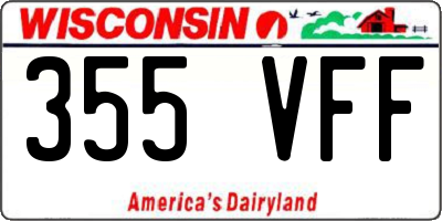 WI license plate 355VFF