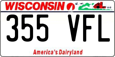 WI license plate 355VFL