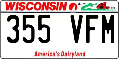 WI license plate 355VFM
