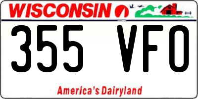 WI license plate 355VFO