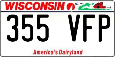 WI license plate 355VFP