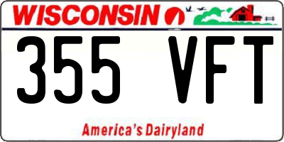 WI license plate 355VFT