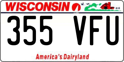 WI license plate 355VFU