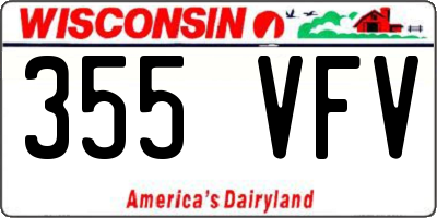 WI license plate 355VFV
