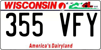 WI license plate 355VFY