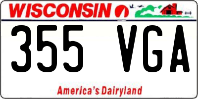 WI license plate 355VGA