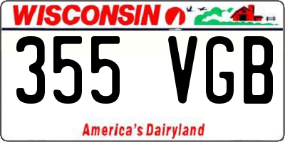 WI license plate 355VGB