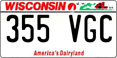 WI license plate 355VGC